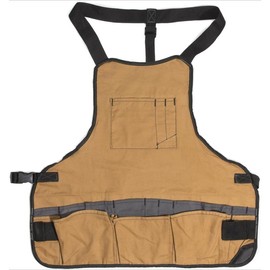 16-Pocket Workshop Bib Apron, Durable Canvas Construction, Reinforced Edges, Adjustable Belt, Grey/Tan - Color: pink