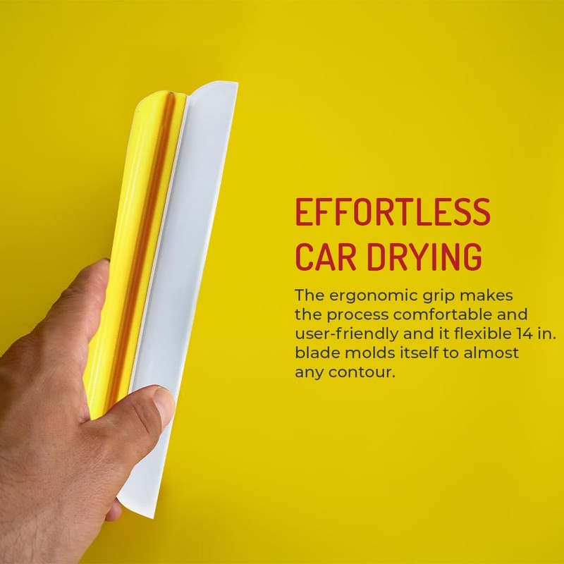 HI-TECH 14” Silicone Water Blade Car Drying Squeegee – Streak-Free,