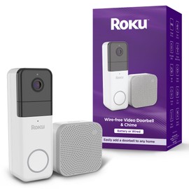 Roku Smart Home Wireless Video Doorbell & Chime - 1440p HD Night Vision Ultrawide View Doorbell Camera with Motion & Sound Detection, Works with Alexa & Google - 90-Day Subscription Included