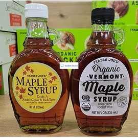 Trader Joe's2 Grade A Maple Syrup & Organic Vermont Maple Syrup 8fl oz 236ml (Two Bottles)