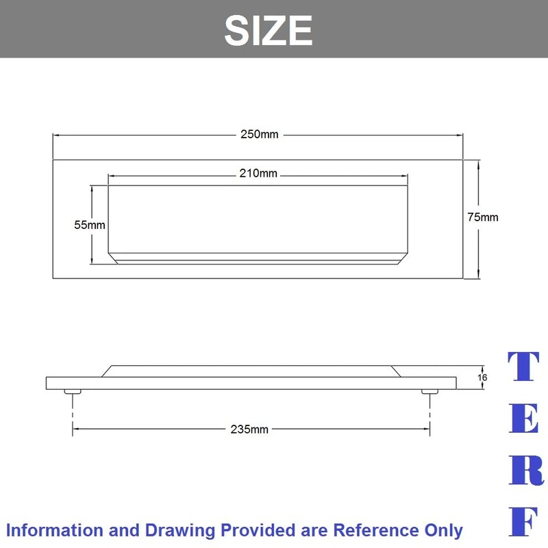 TERF® 250mm X 75mm Traditional Type Victorian Letter Postal Plate