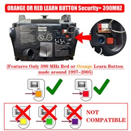 LAWOHO Red or Orange Learn Button 390MHz Garage Door Opener Remote Replacement for LiftMaster 970LM 971LM 972LM 973LM Craftsman 139.53680 139.53681 Chamberlain 950CB 953CB 956CB 940CB Keychain Remotes