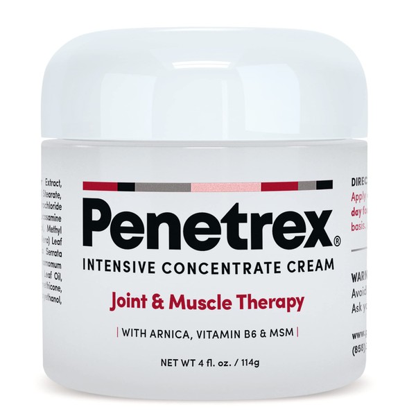 Penetrex Joint & Muscle Therapy – Soothing Comfort for Back, Neck, Hands, Feet – Premium Whole Body Rub with Arnica, Vitamin B6 MSM & Boswellia – Non-Greasy 4oz Cream