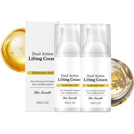 Dual Action Lifting Cream - Instant Face Firming Cream Tightening Lifting Sagging Skin with Hyaluronic Acid for Glowing, Younger, Smooths Skin Feeling, Reduce Fine Lines & Wrinkles