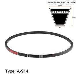 sourcing map 2 x A914/A36 V-belt, A profile, rubber drive belt, 36 inches, inner circumference