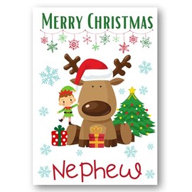 Second Ave Nephew Reindeer Elf Children's Kids Christmas Xmas Holiday Festive Greetings Card