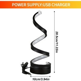 Spalivivre Pack of 2 Modern LED Spiral Table Lamp, Dimmable Table Lamp, for Indoor Bedroom, Living Room