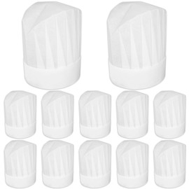 12 Pack Chef Hats for Kids, Disposable Paper Chefs Hat Bulk DIY Kids Chef Cap for Baking, Cooking, Activity, Pizza Party White