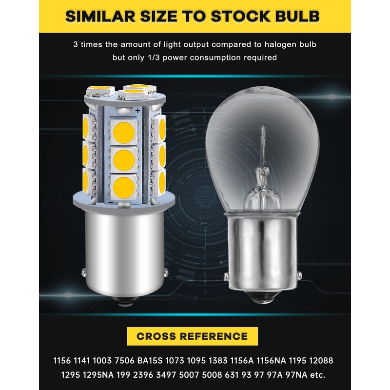 Qoope 1156 LED Bulb Warm White 1141 LED Bulbs RV