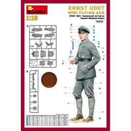 Miniart 1:16 Scale Ernst Udet. WWI Flying Ace Plastic Model Kit