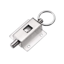 uxcell Door Barrel Bolt, Stainless Steel 304 Ring-Pull Spring Loaded Auto Sliding Latch