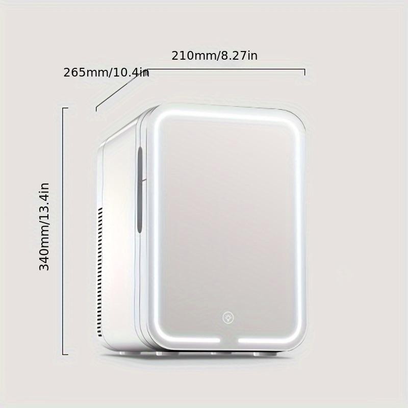 2.11gal Mini Fridge Lifestyle Mirrored Door LED Light Makeup Mirror
