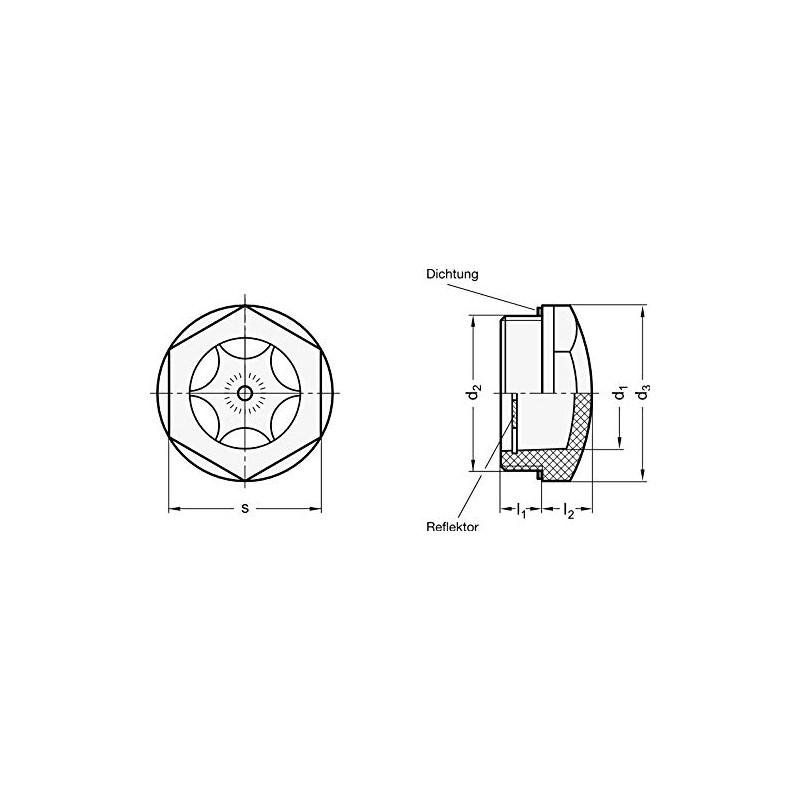 Elesa Oil Sight Glass with 25 mm Opening and G