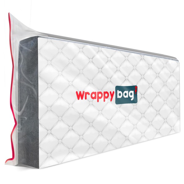 Wrappybag – Housse de Protection en Plastique pour Matelas – 5 Tailles Disponibles – Sac de Rangement Imperméable et Résistant aux Déchirures – pour Déménagement, Stockage & Transport