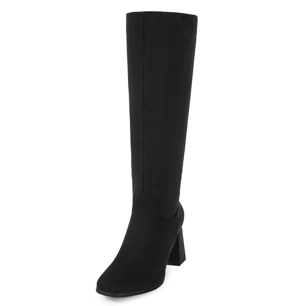 Shoe'N Tale Knee High Boots for Women Square Toe Tall