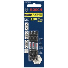 BOSCH ITDETV2503 3-Piece 2-1/2 In. Impact Tough Double-Ended Screwdriving Bit Assorted Set