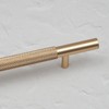 320mm Knurled Brass Bar Handle Rose Gold Champagne Kitchen Cupboard