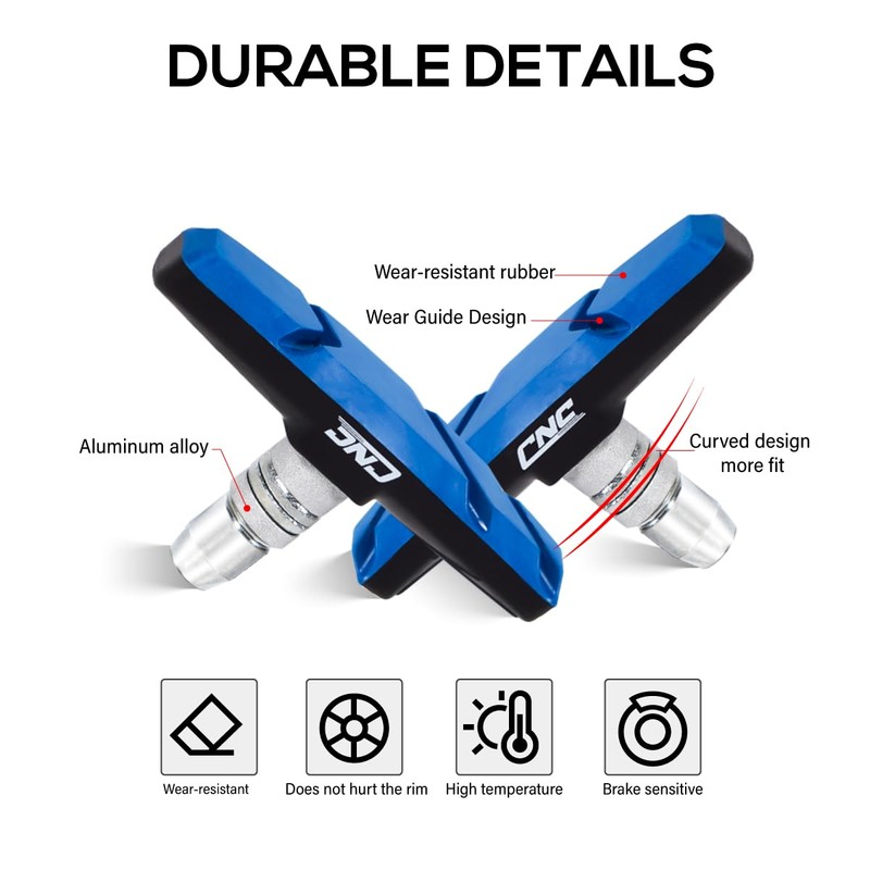 CNCLOL Bike V Brake Pads, Bicycle V Brake Blocks，55/70mm Brake
