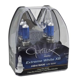 HELLA H71070367 Optilux XB Series HB1 HB4 9006 Xenon White Halogen Bulbs, 12V, 80W, 2 Pack