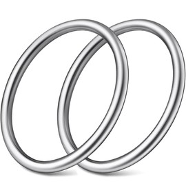 Zarique 4 Inch Metal O-Ring Seamless Welded O-Ring Multi-Purpose 304 Stainless Steel Rings Smooth Round Ring for Hanging Flower Basket Crafts, 8 x 100 mm,2 Pack