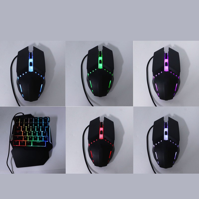 One Handed Keyboard Mouse Set Wired 35 Keys RGB Backlight