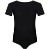 Assoluta di Cotone Girls' Short-Sleeved Ballet Leotard, black