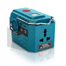 GRVODFRTA DC 18V to AC 110V Power Inverter Compatible with Makita 18V Battery 200W Portable Modified Sine Wave Power Inverter Converter with LED Light, USB and Type-C Port(No Battery)