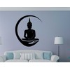 Heaven Decors Lord Buddha;Gautam Buddha Black Wall Decal and Sticker