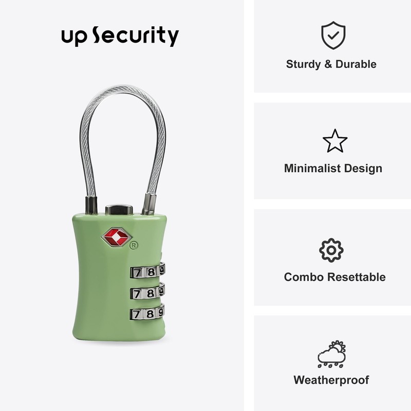 UP Security Luggage Locks TSA Approved, Airplane Travel Essentials, TSA