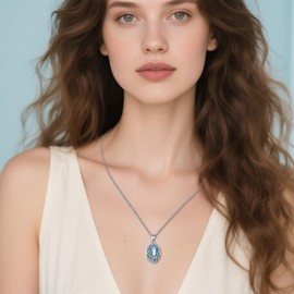 ONEFINITY Dragonfly Filigree Necklace Sterling Silver Oval Dragonfly Locket Necklace That Holds Pictures Picture Locket Necklace Mother's Day Gifts For Women Wife Mom