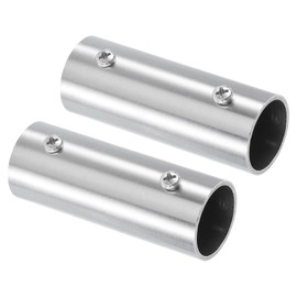 uxcell 2Pcs 2-Way Straight Pipe Fitting Connector, Fit 1 Inch(25mm) OD Pipe Stainless Steel 80mm Length Structural Pipe Connector Chain Link Fence Clamp
