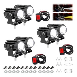3 Par Faros Luces Led Para Motos Auto Doble Color Auxiliares