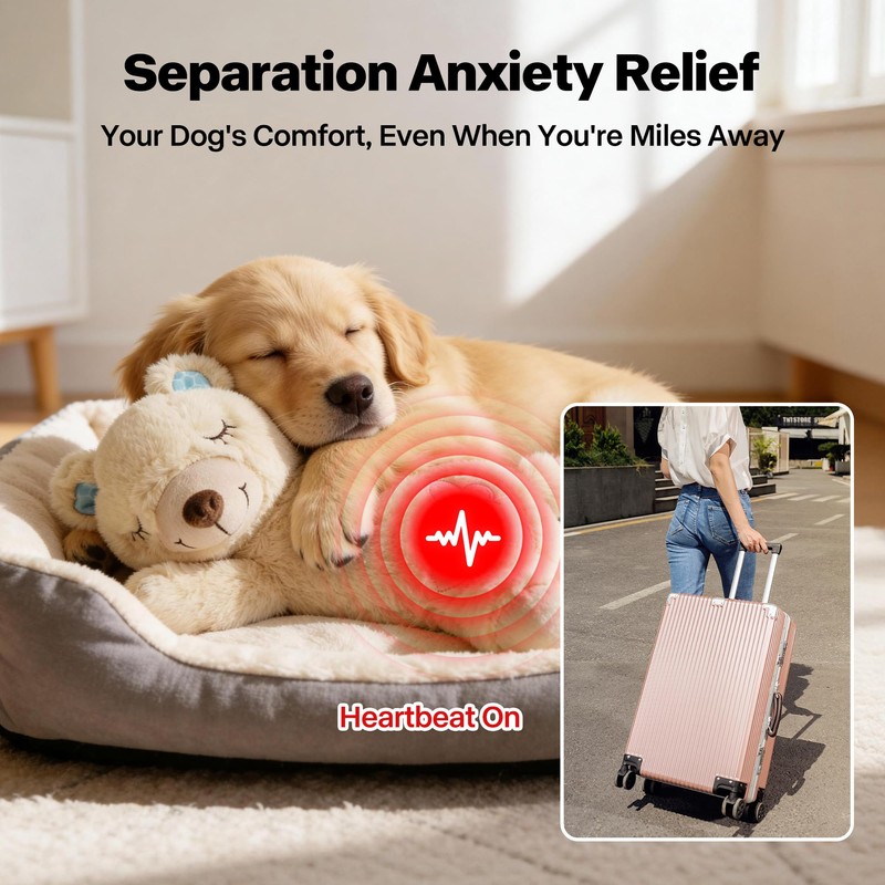 PetPrime Dog Plush Toy with Heartbeat for Puppies – Rechargeable