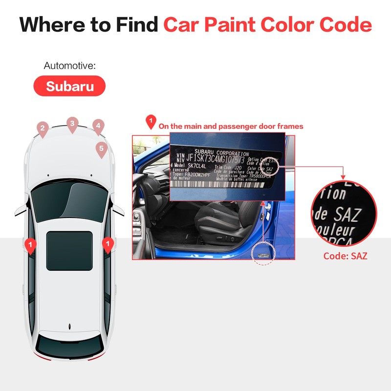Carhoo M7Y Pure Red Compatible with Subaru Exact Match Touch