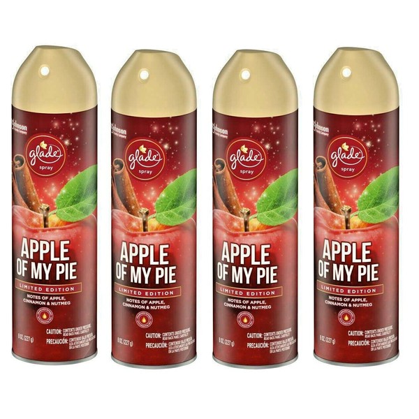 Glade Air Freshener Spray - Apple Of My Pie - Holiday Collection 2020 - Net Wt. 8 OZ (227 g) Per Can - Pack of 4 Cans