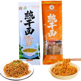Chinese noodles，Wuhan Hot Dry Noodles, 2 Bags 170g Wuhan Vegetarian Vermicelli Instant Hot Dry Noodle, Classic Handmade Ramen noodles