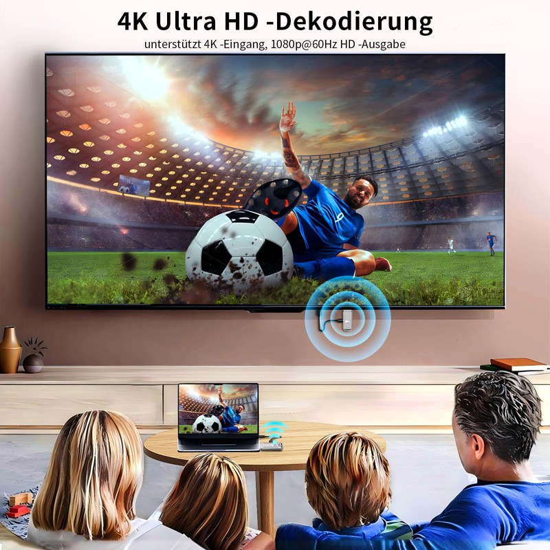 Wireless HDMI Transmitter and Receiver [100ft, 4K Decode/1080P Output], Plug
