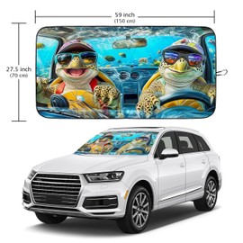 Sea Turtles Car Windshield Sun Shade Foldable Sunshade Front Window Cover Sun Visor Protector Accessories for Truck SUV (59x27.5 inches)