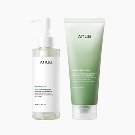 Anua Birch Mugwort Dual Cleansing Set (Houttuynia Cordata Cleansing Oil 1ea + Quercetinol Cleansing Foam 1ea)