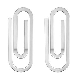 Bhina 2 Pieces Men's Stainless Steel Money Clips Decoration Office Paper Clips Money Clip Easy to Carry Money Clip for Men Silver for Office School Bill Paper Cash Documents, silver, 1 US