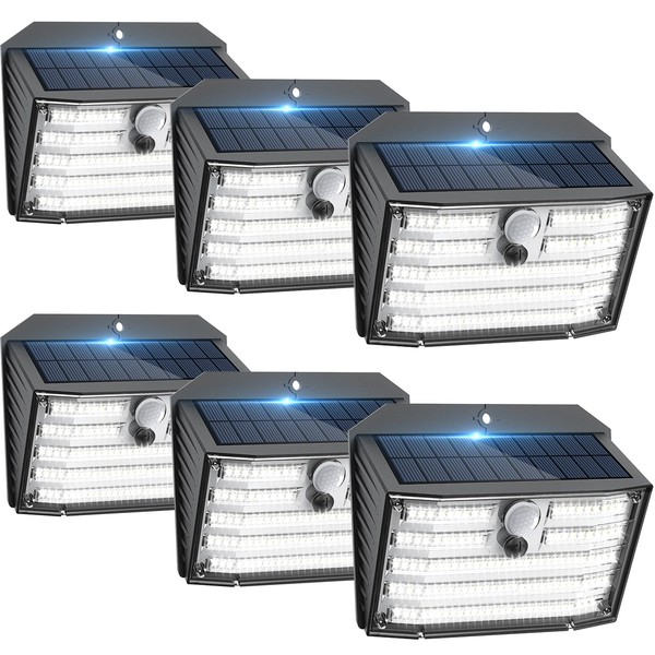 [6 Packs] Solar Motion Lights Outdoor, Ultra Bright Solar Fence