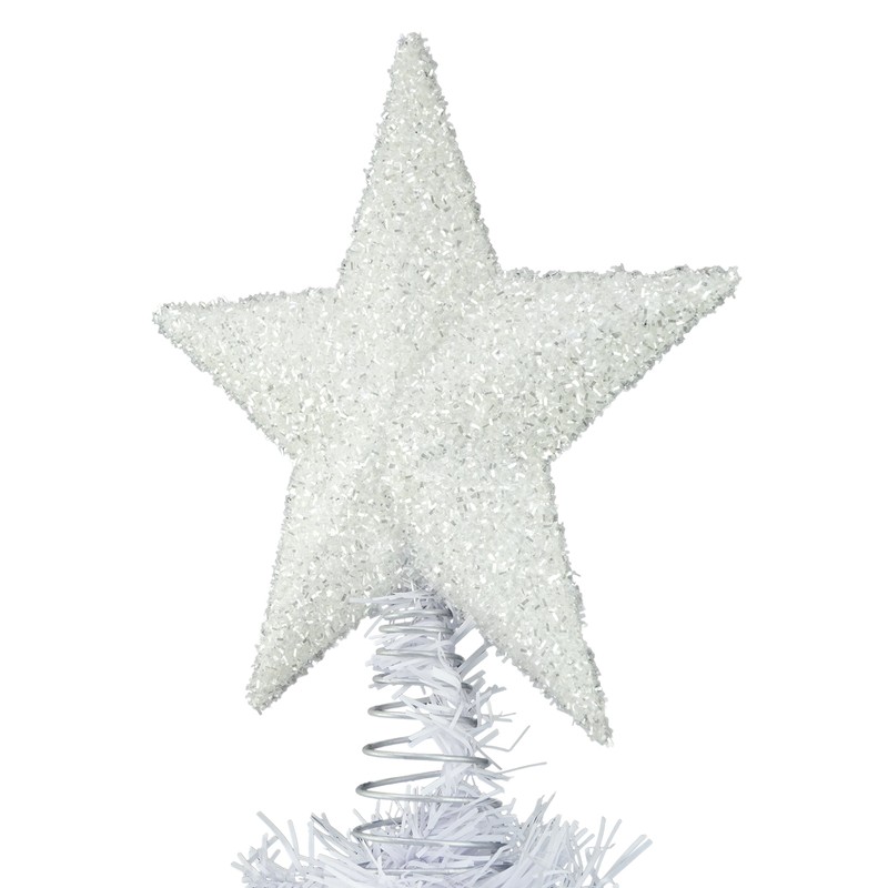 Toyland® 26cm Sparkly White Tree Top Star - Christmas Decorations