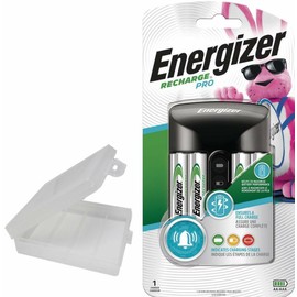 My Battery Supplier Energizer Recharge Pro AA and AAA Charger Includes 4 AA Batteries with AA Case