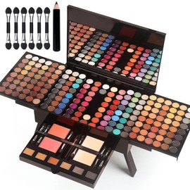 Makeup Sets Full Kits - 190 Colors Cosmetic Gift Set with Eyeshadow, Blush, Eyebrow Powder, Face Concealer, Eyeliner Pencil, and Full-Size Mirror, Complete Makeup Palette Kit - Color: SET B
