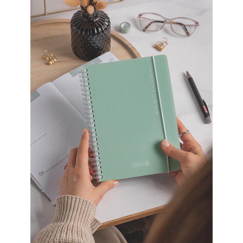 BRUNNEN School Diary '25/'26 Plain Mint, A5, Plastic