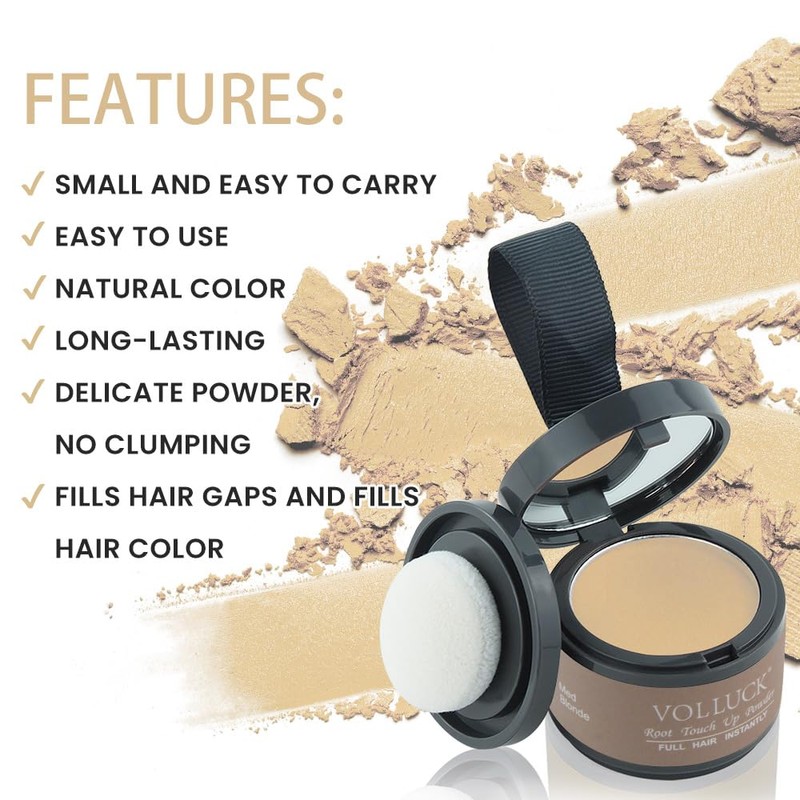 VOLLUCK Root Touch up Powder, Instant Hairline Powder for Thinning