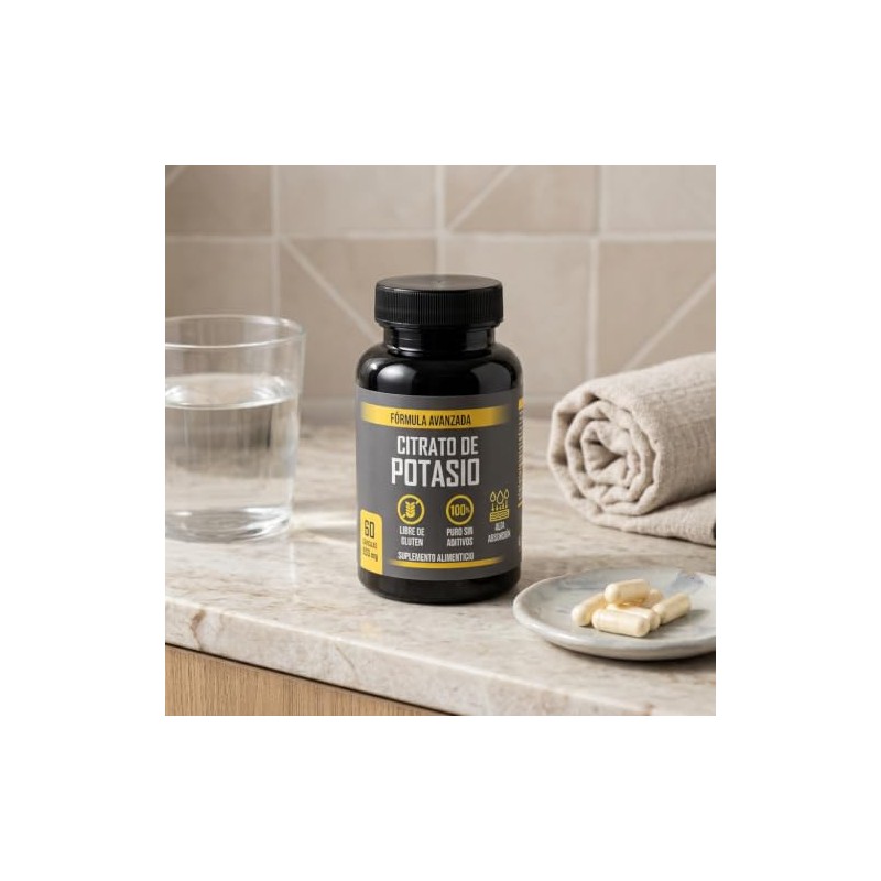 Citrato de Potasio Lenico 60 Cápsulas, Libre de Gluten, Sin