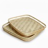PEMAR Wicker Serving Trays w Handles,Rectangular Hand-Woven Lap Trays,Bamboo Bedroom
