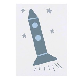'A Space Rocket Adventure ' Temporary Tattoo - Water Resistant, Skin-Safe, Non-Toxic Transfer (TO00073699)