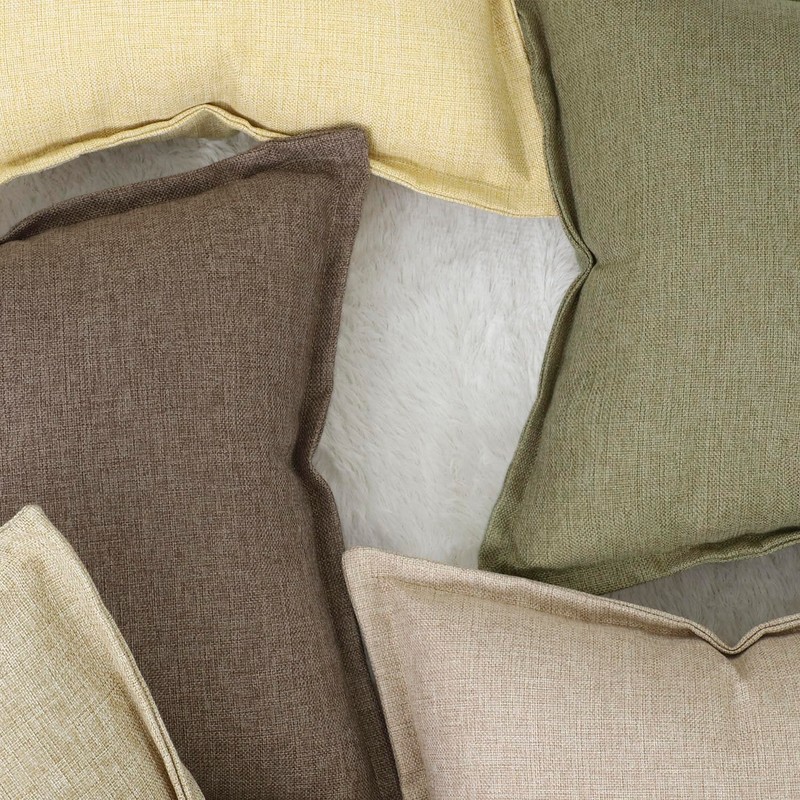 Madizz Set of 2 Linen Cushion Covers with Wide Edge,